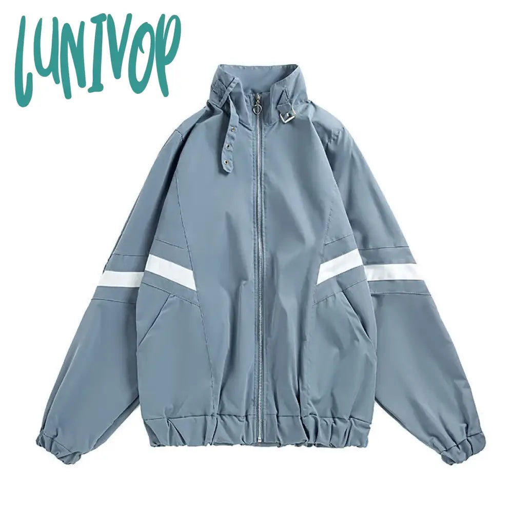 Lunivop Harajuku Fashion Jacket Women Oversize Vintage Zipper Y2K Streetwear College Style Summer