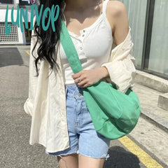 Lunivop High Capacity Shoulder Bag For Women Fashion Solid Coloured Casual Canvas Crossbody Bags