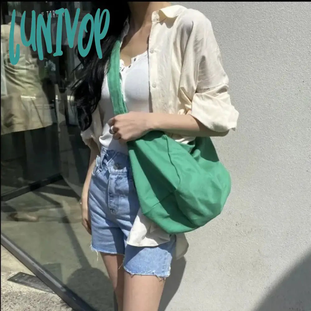 Lunivop High Capacity Shoulder Bag For Women Fashion Solid Coloured Casual Canvas Crossbody Bags