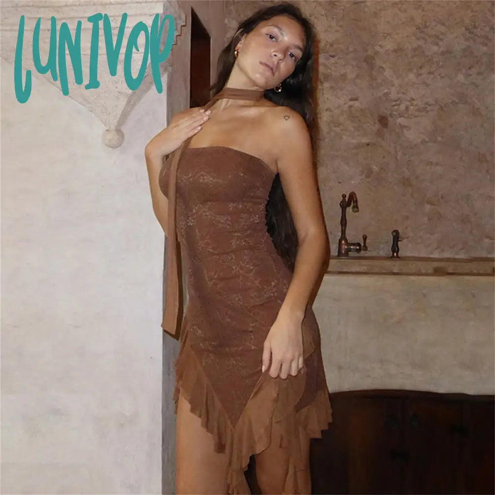 hipster dress to impress INS Fashion Sexy Tube Top Dress Summer New Street Hipster Backless Waist-Tight Skirt for Women