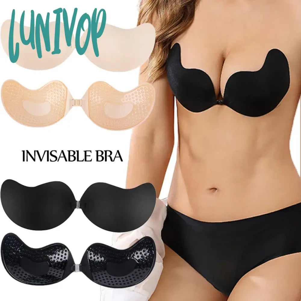 Lunivop Invisible Push Up Bra For Women Backless Strapless Seamless Front Closure Bralette