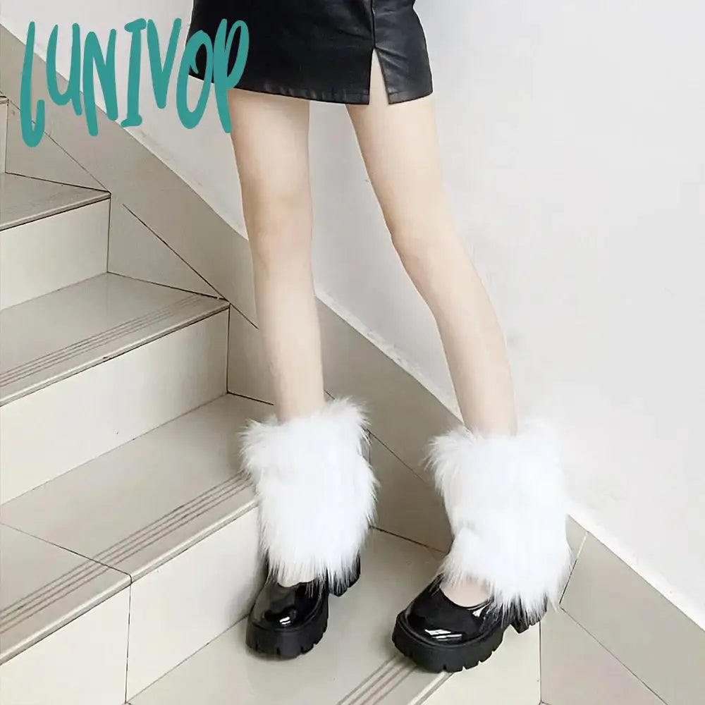 Lunivop Japanese Jk Leg Warmers Boots Socks Zipper Thigh Punk Winter Boot Cuffs Warmer Lolita Knit