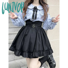 Lunivop Kawaii Women Shirts Lolita Y2K Cute Japanese Style Blouse Elegant Long Sleeve Sweet Tops