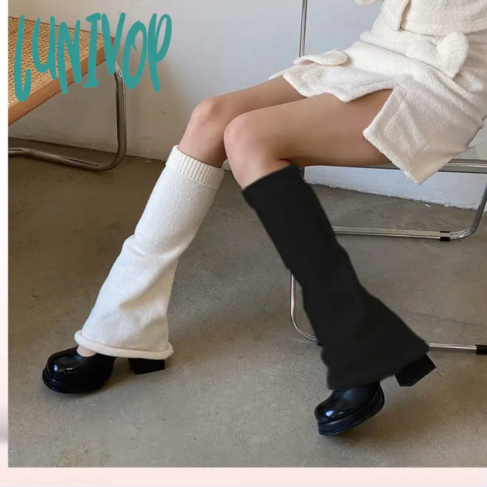 Lunivop Knit Socks Leg Warmer Japanese Jk Red Heart Cross Lolita Stockings Women Punk Harajuku Long
