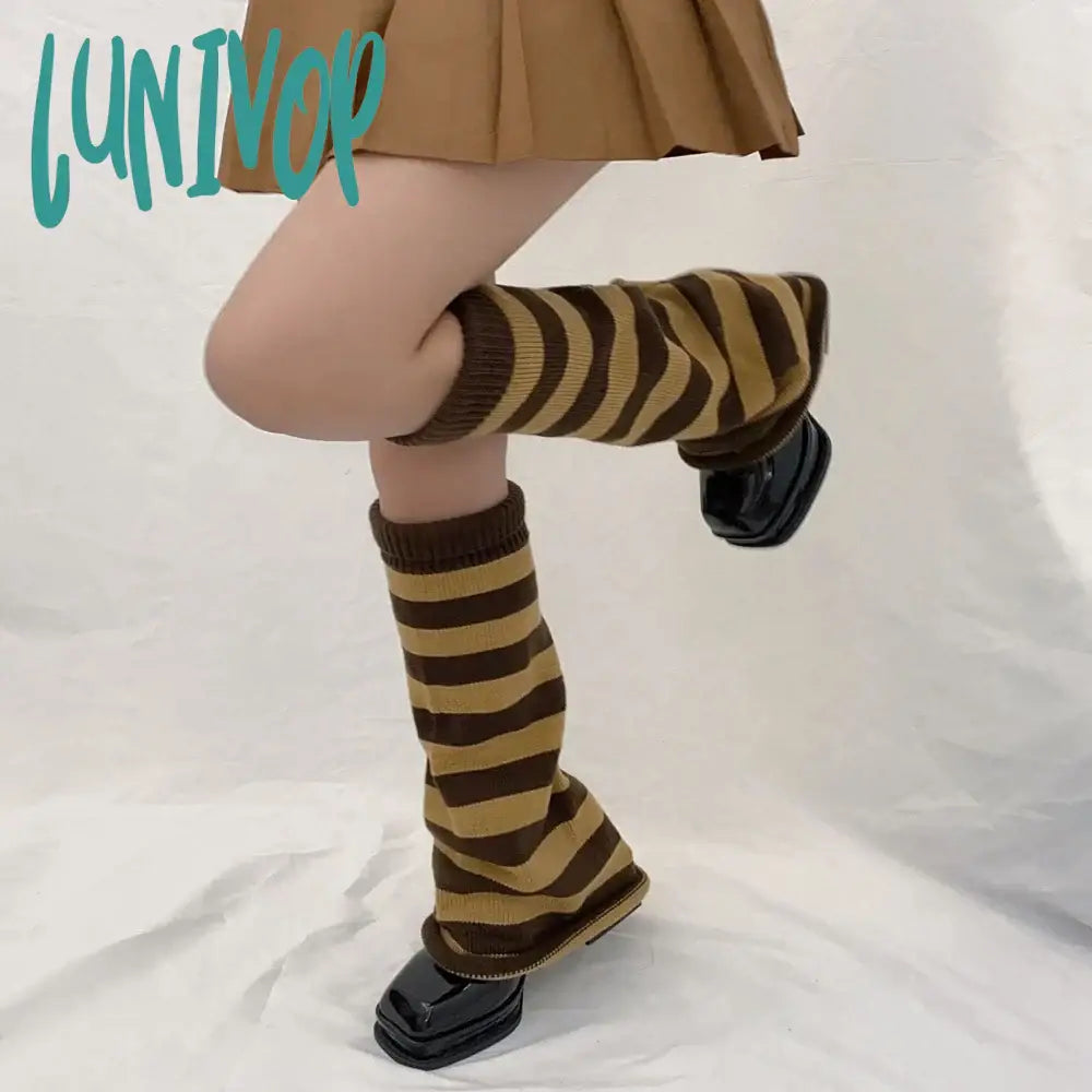 Lunivop Knit Socks Leg Warmer Japanese Jk Red Heart Cross Lolita Stockings Women Punk Harajuku Long