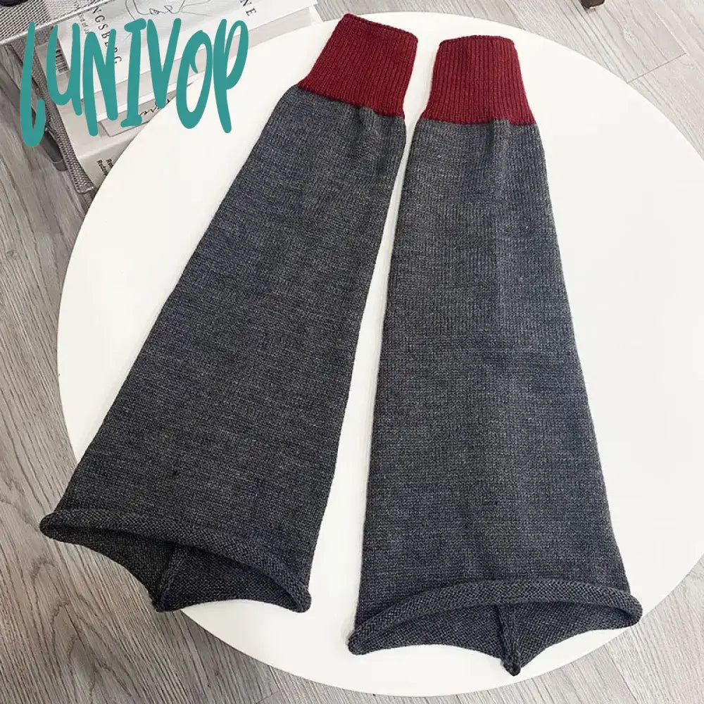 Lunivop Knit Socks Leg Warmer Japanese Jk Red Heart Cross Lolita Stockings Women Punk Harajuku Long
