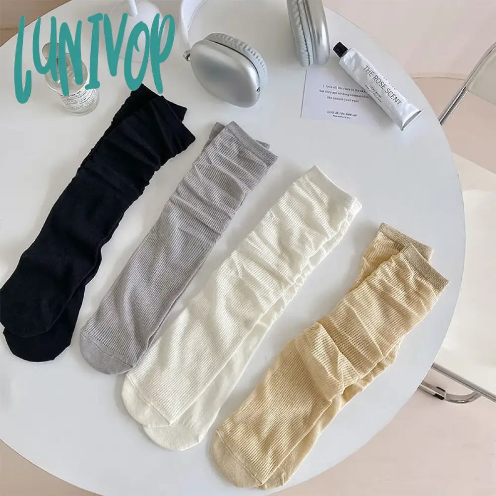 Lunivop Korean Fashion Women Socks Summer Thin Mesh Breathable Harajuku Crew Jk Japanese Style