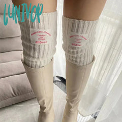 Lunivop Korean Label Over-Knee Leg Warmers Sleeves Women Arm Covers Japanese Leggings Y2K Wool