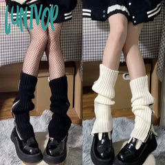 Lunivop Leg Warmers Zipper Japanese Jk Boots Socks Thigh Punk Y2K Sring Boot Cuffs Warmer Lolita