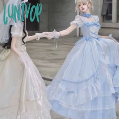 Lunivop Lolita Dress Women Summer Jsk Sweet Blue Beige Multilayer Birthday Party For Young Girls