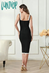 Lunivop New Fashion Women Elegant Sexy Sleeveless Midi Bandage Dress Formal Occasion Birthday