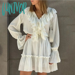 Lunivop New Knitted Hoodie Cropped Top And Pants Sets White Y2K Casual Outfits Low Waist Knit Two