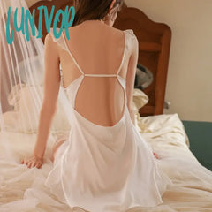 Lunivop New Light Luxury Silk Skating Nightdress High-End Sling Suspender Skirt Jacket Pajama Set