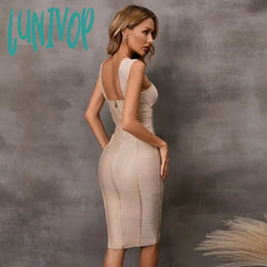 Lunivop New Sexy Fashion Women Elegant Bandage Dress Bodycon Ladies Vestido Summer Dresses Birthday