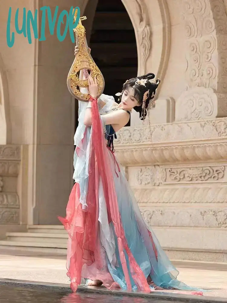 Lunivop Original Hanfu Suit Dunhuang Dress Goddess Ancient Exotic Embroidery Flying Style Retro Han