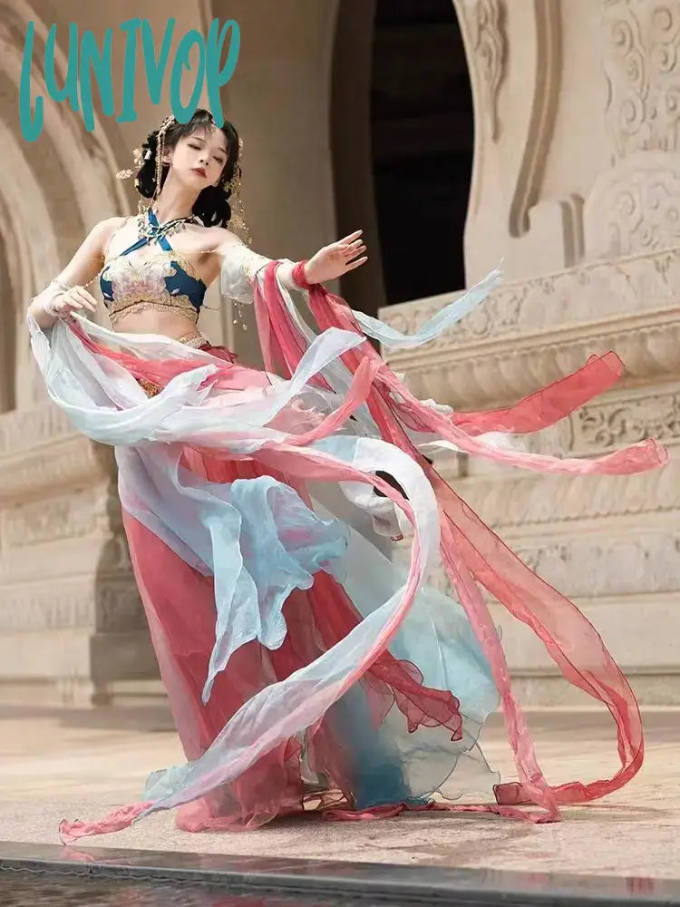 Lunivop Original Hanfu Suit Dunhuang Dress Goddess Ancient Exotic Embroidery Flying Style Retro Han