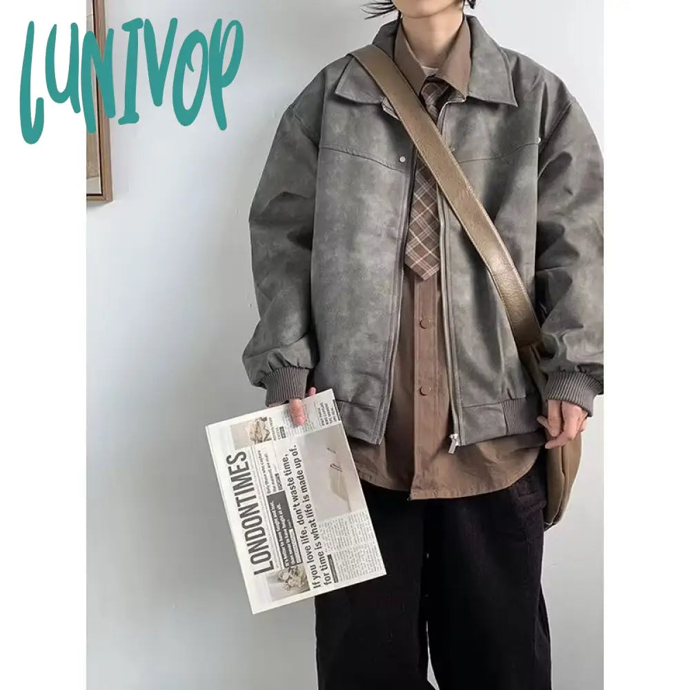 outfit inspo 2024 American High Street Niche Lapel Jacket Men's and Women's Retro Loose All-Match Trendy Casual Jacket