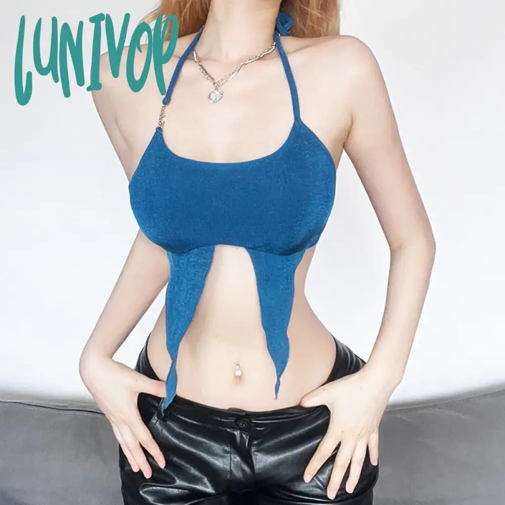 Lunivop Pure Color Sexy Crop Top Tee Woman Tight Hot Mature Simple High Street Young Girl Cool