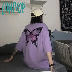 Lunivop Purple Butterfly Graphic Vintage T Shirt For Men Women Alt Clothes Tshirt Tee Tops 90S