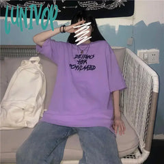 Lunivop Purple Butterfly Graphic Vintage T Shirt For Men Women Alt Clothes Tshirt Tee Tops 90S