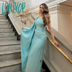 Lunivop Robe One Shoulder Sexy Mermaid Evening Dress فساتين السهرة Floor-Length Satin