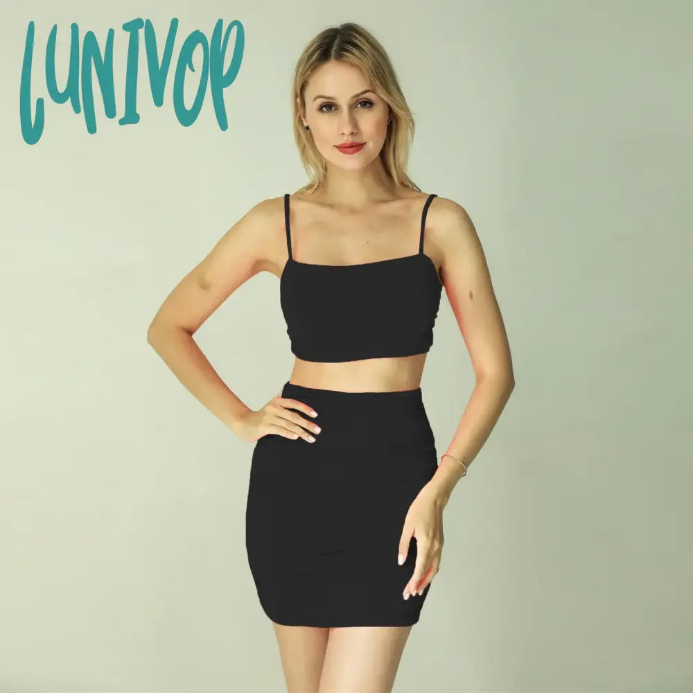 Lunivop Ruched White Backless Dress Two Piece Set Rave Festival Outfit Women Spaghetti Strap Crop