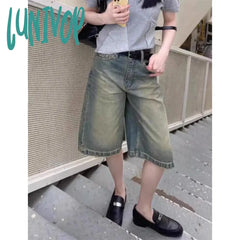 Lunivop S-3Xl Denim Shorts Women Streetwear Plus Size Baggy Short Jeans Summer Harajuku Fashion