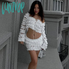 Lunivop Sexy Denim Crop Top For Women Deep V-Neck Button-Down Backless Vintage Solid Hot Gril Y2K