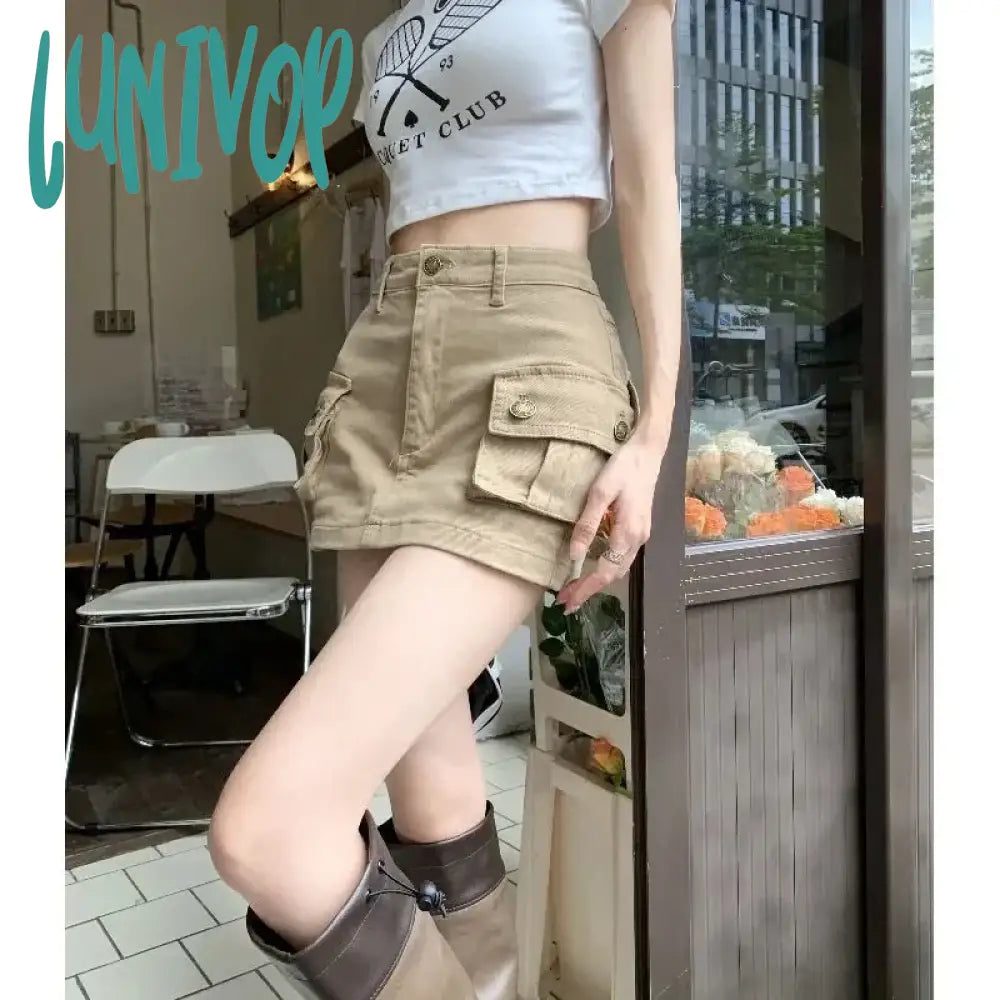 Lunivop Sexy High Wiast Denim Mini Skirt Women Vintage Girl Slim Fit Skirts Female Korean Style