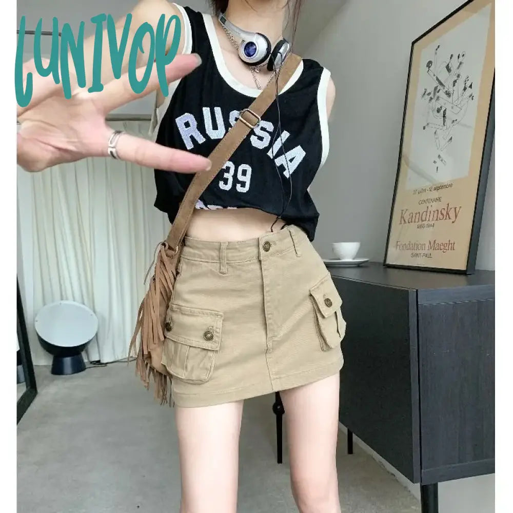 Lunivop Sexy High Wiast Denim Mini Skirt Women Vintage Girl Slim Fit Skirts Female Korean Style