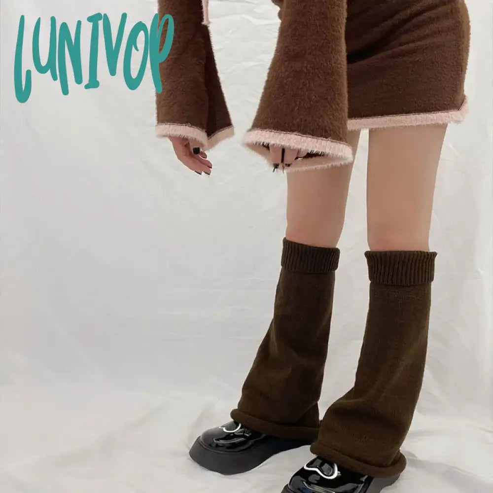 Lunivop Sexy Leopard Print Fur Leg Warmers Y2K Socks Thigh High Harajuku Boot Cuffs Zebra Lolita