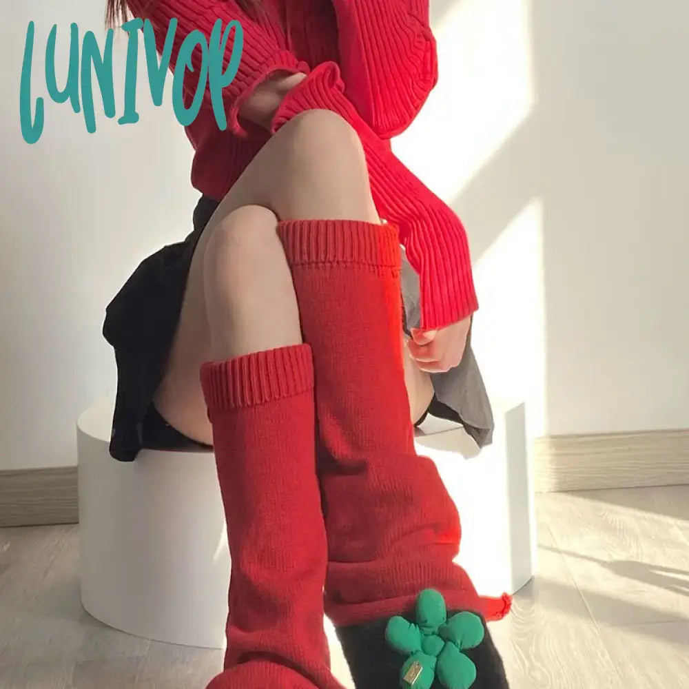 Lunivop Sexy Leopard Print Fur Leg Warmers Y2K Socks Thigh High Harajuku Boot Cuffs Zebra Lolita