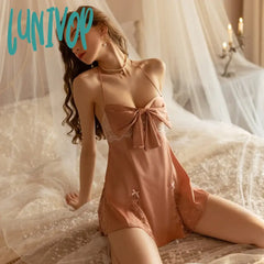 Lunivop Sexy Suspenders Sexy Pajamas Chest Perspective Temptation Silky Nightdress Female Backless