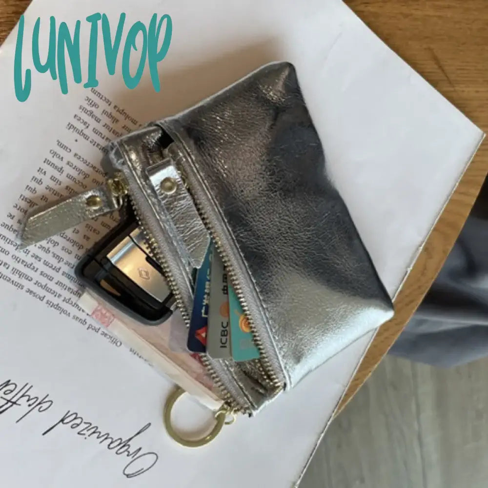 Lunivop Silver Fashion Wallets For Women Vintage Summer Small Korean Style Card Wallet Elegant Y2K