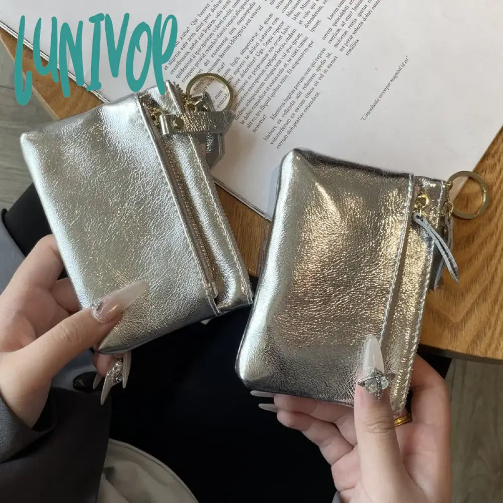 Lunivop Silver Fashion Wallets For Women Vintage Summer Small Korean Style Card Wallet Elegant Y2K