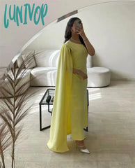 Lunivop Simple One Shoulder Sleeveless Evening Dress Ankle-Length Sexy Mermaid Prom Party Gowns