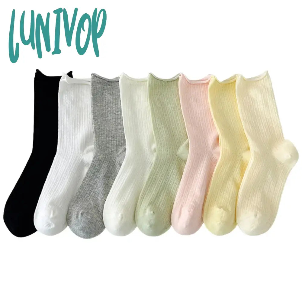 Lunivop Socks For Women Thin Summer New Candy Color Hollow Out Loose Women’s Casual Basic Sweet