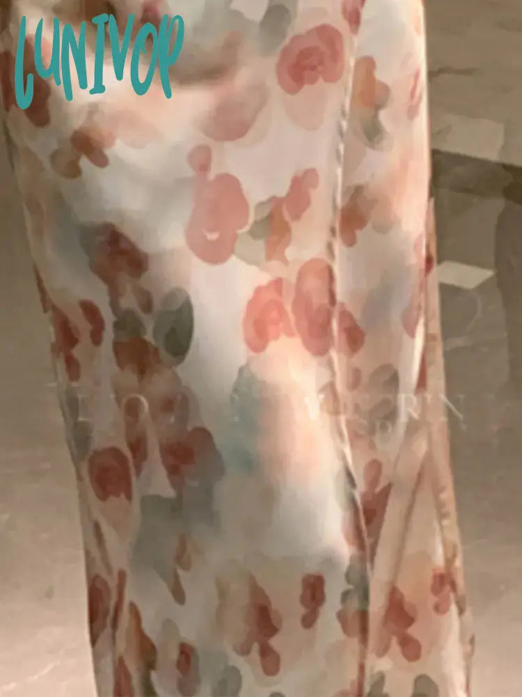 Lunivop Spaghetti Strap Elegant Women Summer Dress Sleeveless Vintage Print Beach Holiday Dresses