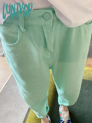 Lunivop Spring And Summer New Fashion Fresh Solid Color Loose Thin Radish All-Match Casual Pants