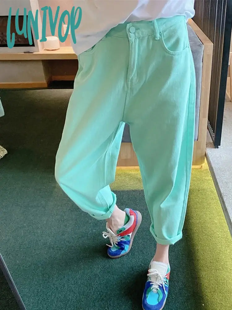 Lunivop Spring And Summer New Fashion Fresh Solid Color Loose Thin Radish All-Match Casual Pants