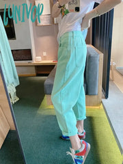 Lunivop Spring And Summer New Fashion Fresh Solid Color Loose Thin Radish All-Match Casual Pants