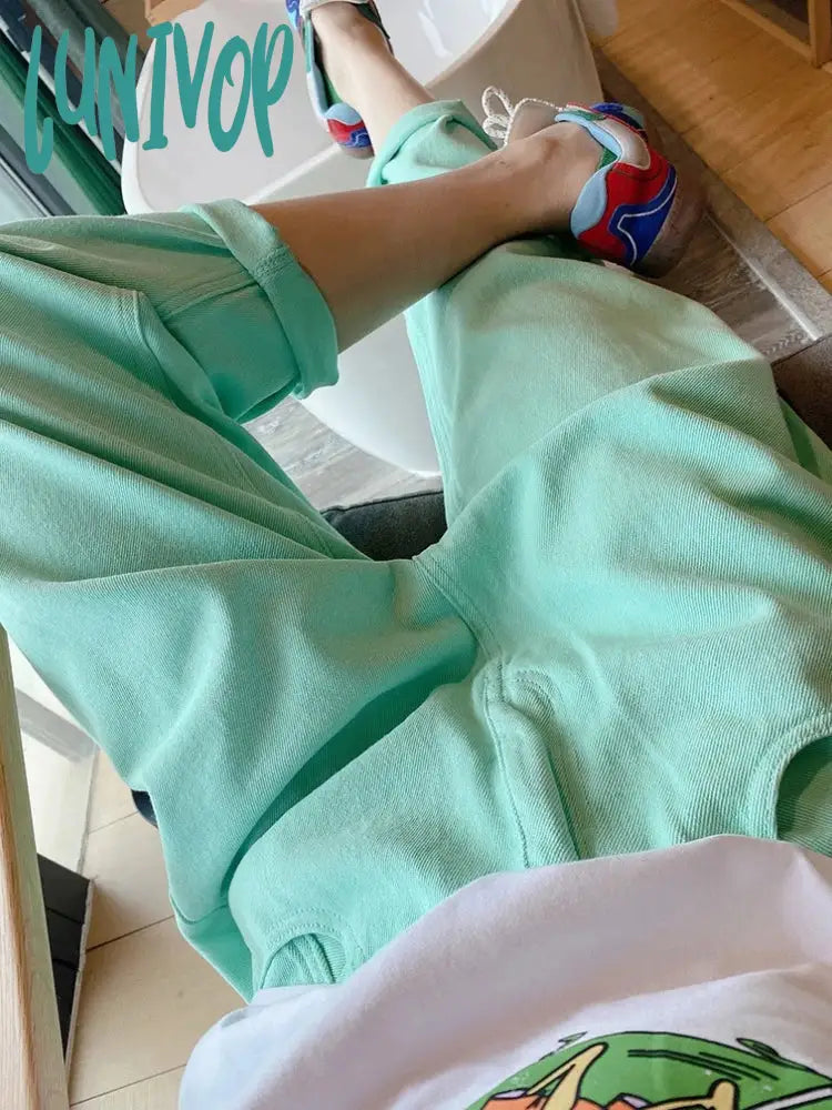 Lunivop Spring And Summer New Fashion Fresh Solid Color Loose Thin Radish All-Match Casual Pants