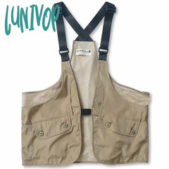 Lunivop Streetwear Casual Cargo Vest Women Multi Pocket Tooling Bf Hip Hop Y2K Gothic Loose