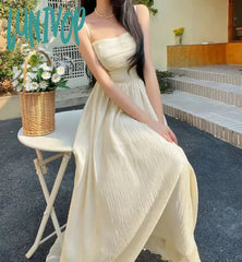 Lunivop Summer Beach Vintage Sexy Straps Sleeveless Wedding Maxi Dresses For Women Clothing Elegant