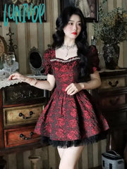 Lunivop Summer Bow Kawaii Floral Dress Women Patchwork Lace Y2K Party Mini Female Casual Korean