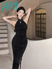 Lunivop Summer Fashion Retro Sexy Open Fork Slim Temperament Senior Sense Of Cheongsam Improved