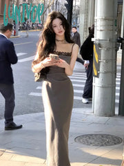 Lunivop Summer New French Elegant Lace Sex Appeal Dresses Spaghetti Straps Evening Party Prom