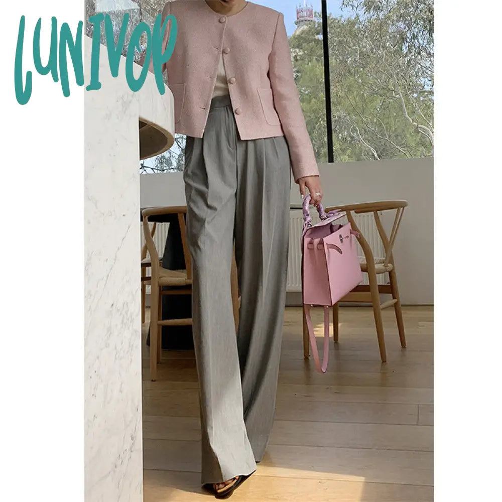 summer outfits inspo Casual Suit Pants Women's 2024 New Wide-Leg Pants Draping High Waist Slimming Summer Ice Silk Mopping Pants