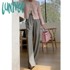 summer outfits inspo Casual Suit Pants Women's 2024 New Wide-Leg Pants Draping High Waist Slimming Summer Ice Silk Mopping Pants