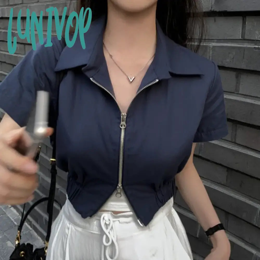 Lunivop Summer Short Sleeve Jacket Women Chic And Elegant Vintage Cropped Jackets Korean Fashion